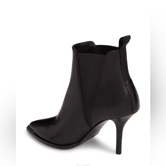 Acne Studios Jemma PointyToe Black Leather Stiletto Heel Bootie - Size 38 (US 8) - Picture 2 of 16